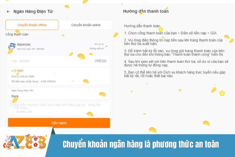 Chuyển khoản ngân hàng là phương thức an toàn hàng đầu